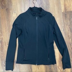 All in Motion black athletic zip up jacket with thumb holes Sz Large